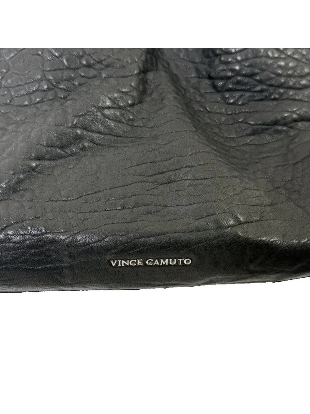 Vince Camutto Women's Handbag Purse Shoulder Bag Black Pebble Leather